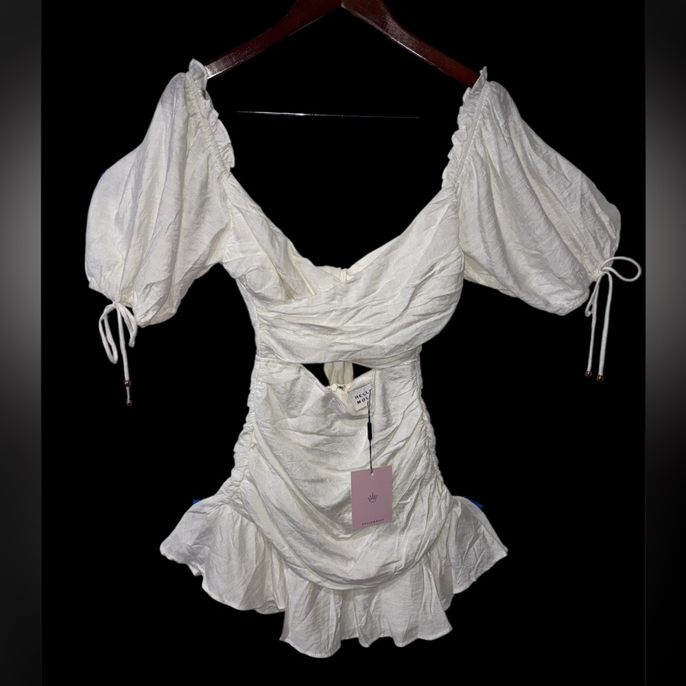 HELLO MOLLY Move To My Beat Mini Dress white size S - Picture 3 of 10